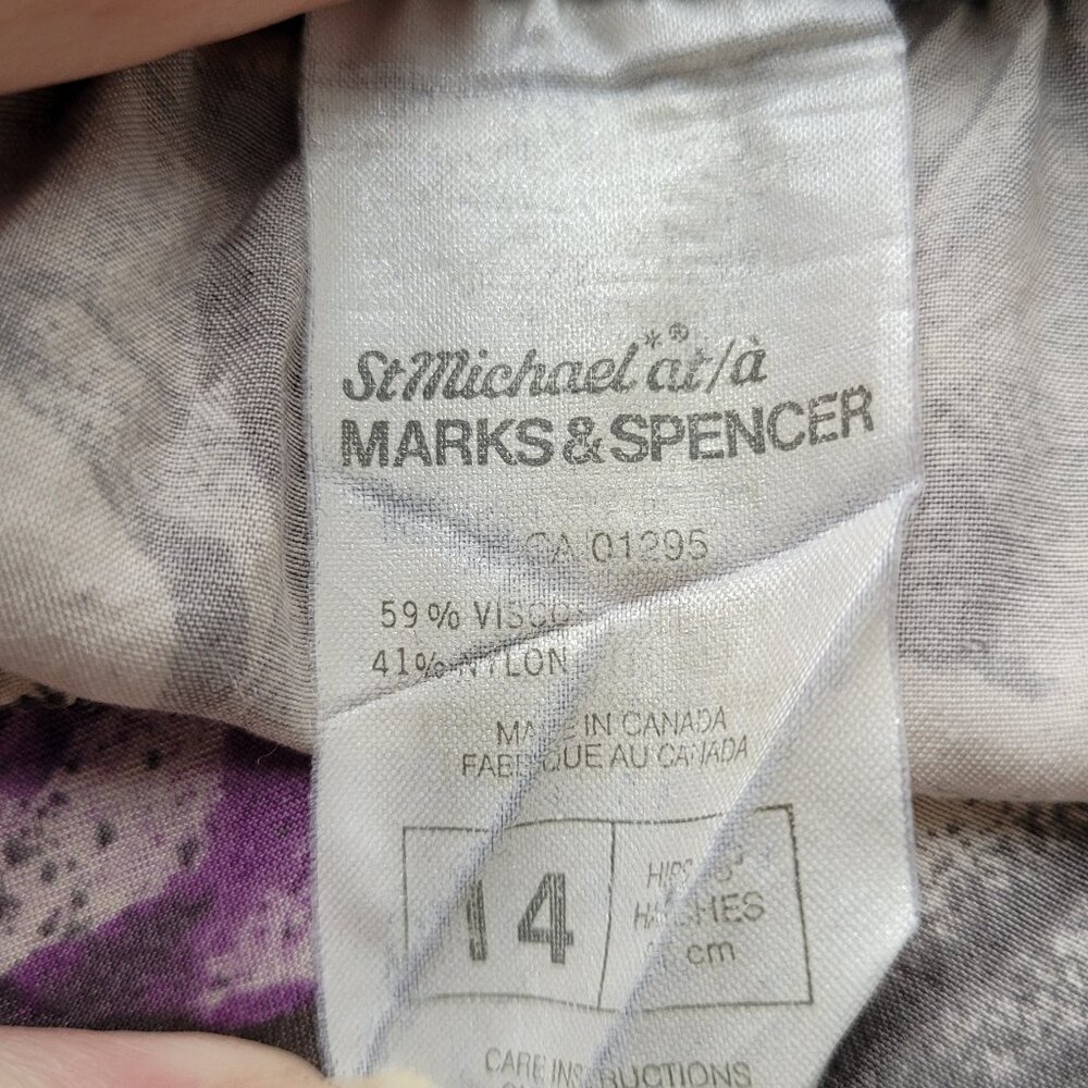 Vintage St. Michael at Marks & Spencer 90s Midi Floral Skirt Size 14 - Picture 7 of 10